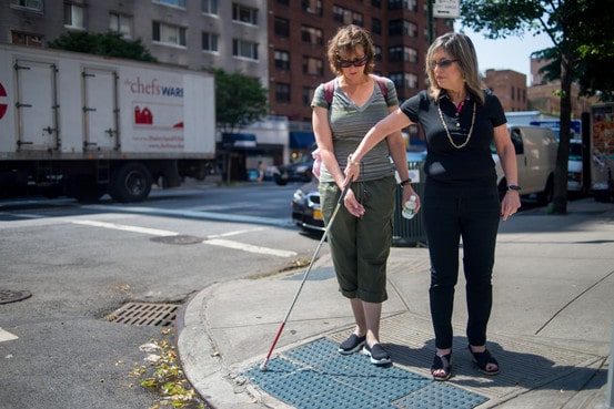 For the Newly Blind, a Guiding Hand on the City's Streets